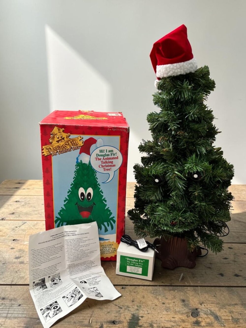 1996 Douglas Fir Animated Talking Christmas Tree With Lights And Singing  Santa